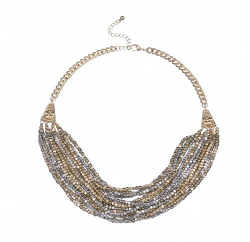 Multi-Strand Two Tone Necklace