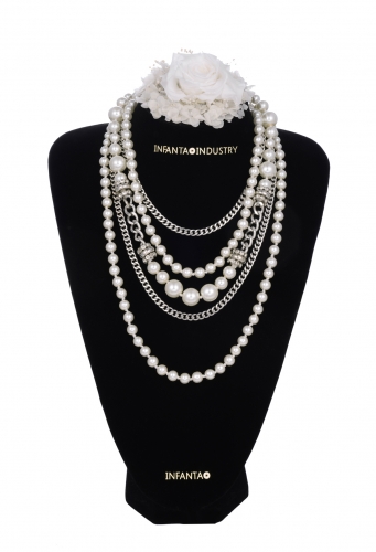 Multi chain Pearl Statement Necklace