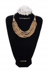 Multi-Strand Worn Gold Necklace