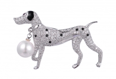 Sparkly Dog Brooch Lovely Puppy Pet Dog Brooch