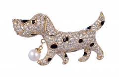 Sparkly Dog Brooch Lovely Puppy Pet Dog Brooch