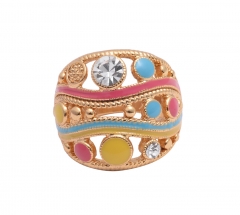 Womens Gold Enamel Ring