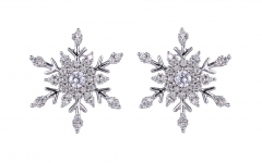 Cubic Zirconia Snowflake Earrings