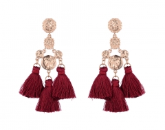 Statement Floral Coin Tassel Earrings