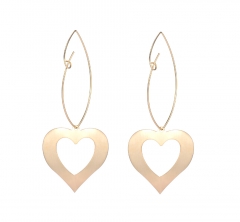 Yellow Gold Plain Heart Earrings