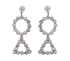 Crystal Cup Chain Drop Earrings Braided Cup Chain Earrings