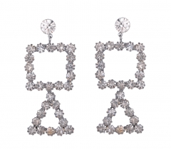 Crystal Cup Chain Drop Earrings Braided Cup Chain Earrings