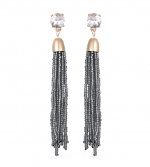 Seed Bead Tassel Earrings