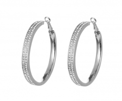 Crystal Pave Hoop Earring