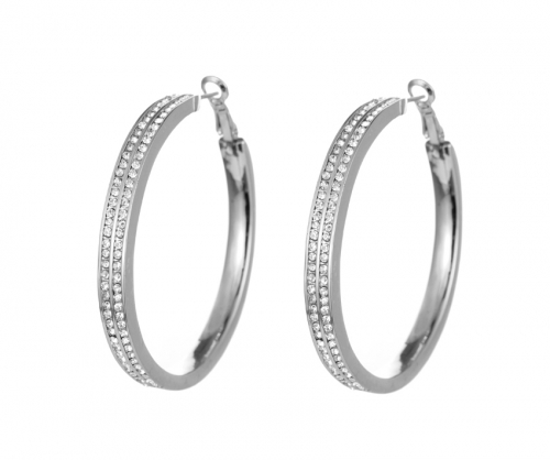 Crystal Pave Hoop Earring