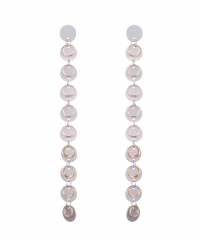 Two-Tone Disc Drop Earrings