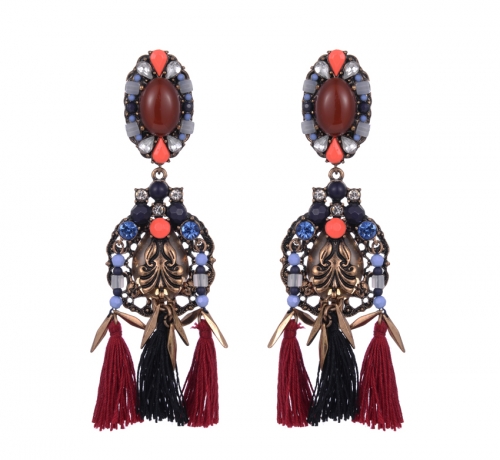 Tibetan Long Ethnic Earrings