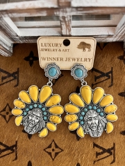 Concho Indian Head Buffalo Nickel Earrings