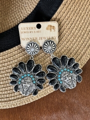 Concho Indian Head Buffalo Nickel Earrings