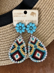 Handcrafted Concho Earrings in Navajo