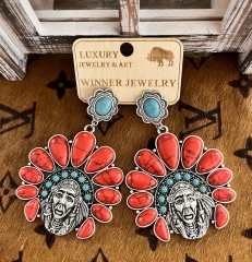 Concho Indian Head Buffalo Nickel Earrings