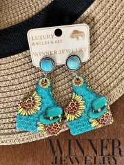 Handcrafted Concho Earrings in Navajo