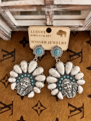 Concho Indian Head Buffalo Nickel Earrings