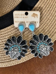 Concho Indian Head Buffalo Nickel Earrings