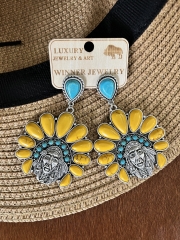 Concho Indian Head Buffalo Nickel Earrings