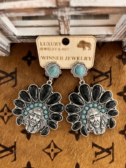 Concho Indian Head Buffalo Nickel Earrings