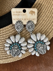 Concho Indian Head Buffalo Nickel Earrings