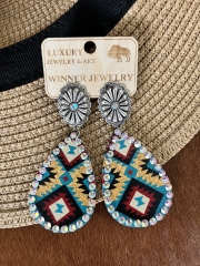 Handcrafted Concho Earrings in Navajo