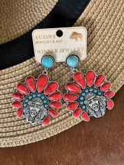 Concho Indian Head Buffalo Nickel Earrings